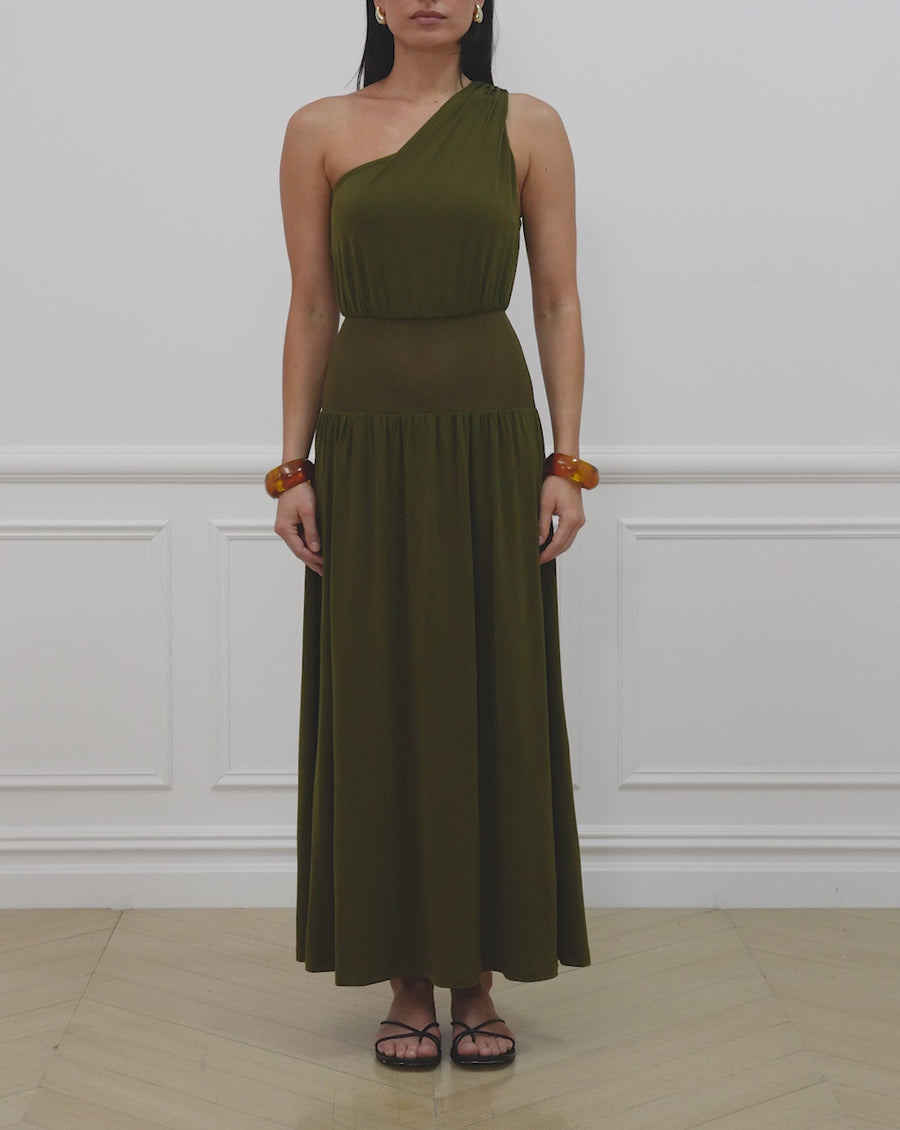 One Shoulder Maxi Dress